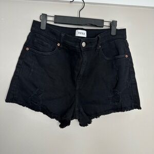 Pistola Women's Black Denim‎ Shorts Size 29 Distressed Frayed Hem Casual Summer